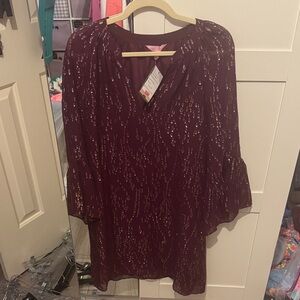 Lilly Pulitzer Burgundy dress